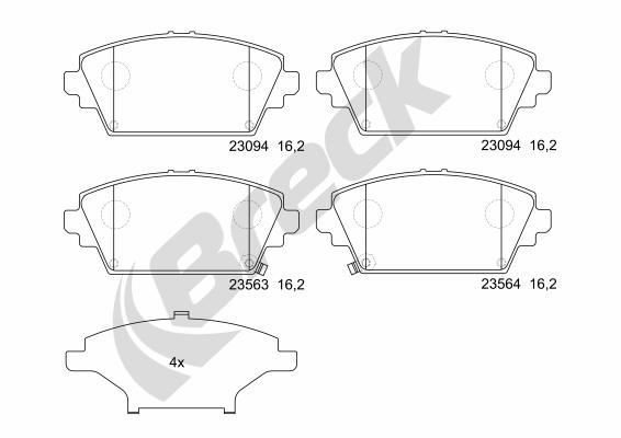 Set placute frana,frana disc 23094 00 701 00 BRECK